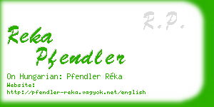 reka pfendler business card